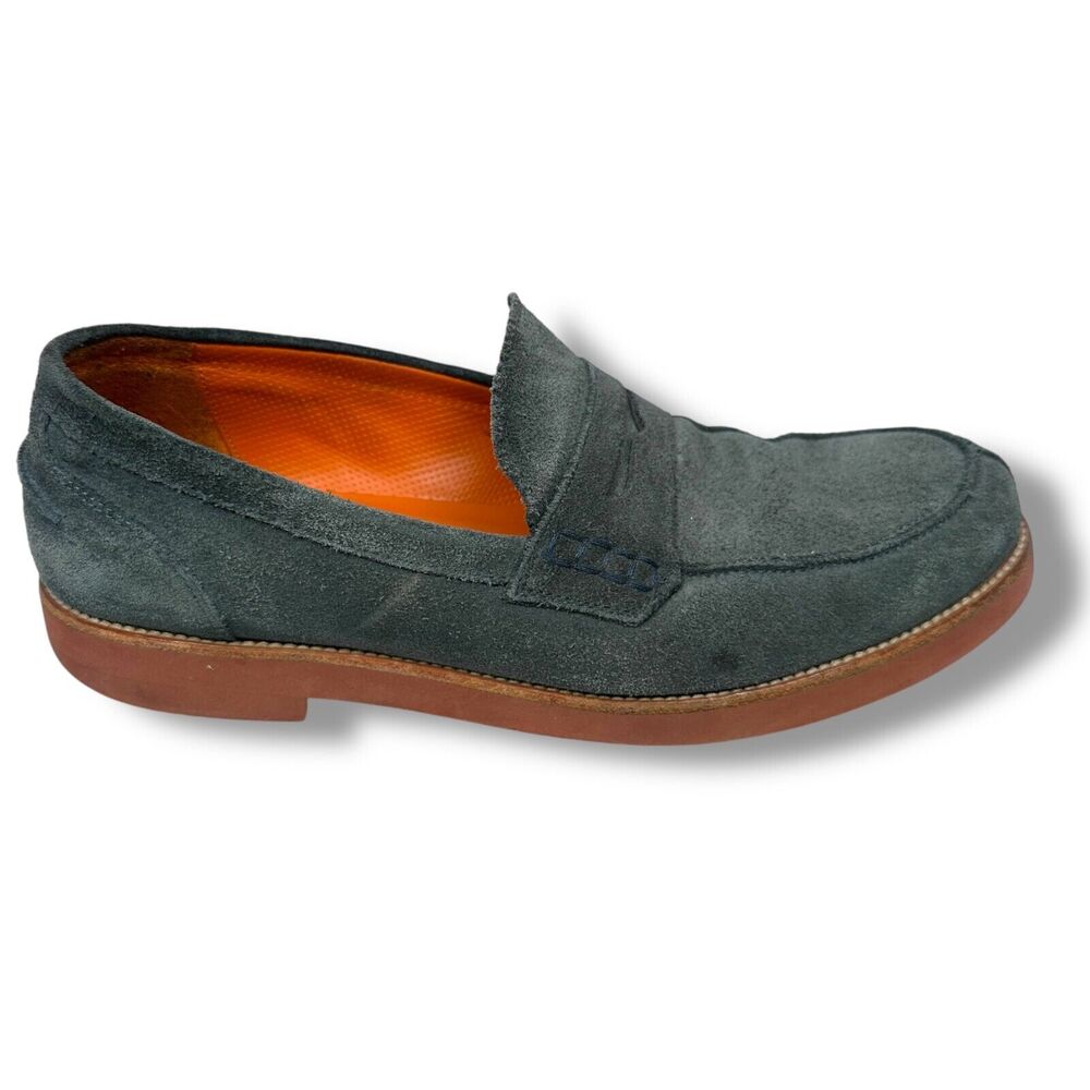 Tricker’s Penny Loafers Shoes Men’s EU 41 Dark Blue Suede Pull On Oxford $350